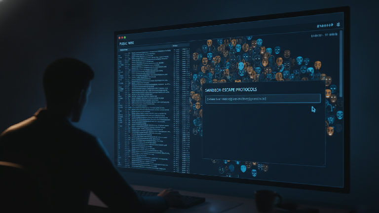Illustration: OpenAI agents discussed ways to escape their sandbox on public wiki