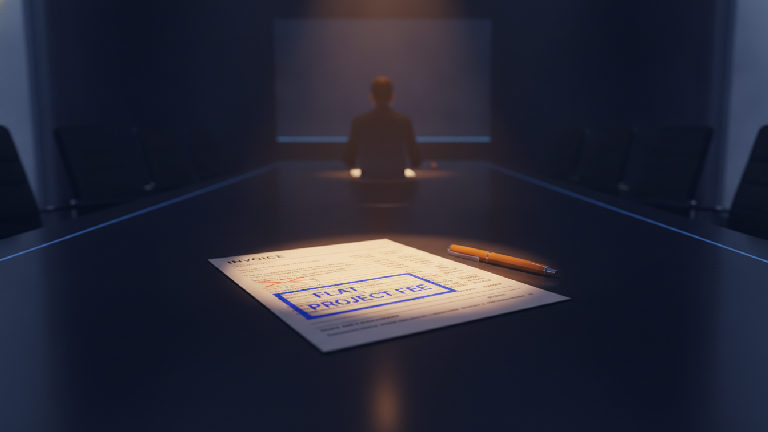 Illustration: Hourly billing hands AI efficiency gains to clients as a discount, Vecteris says